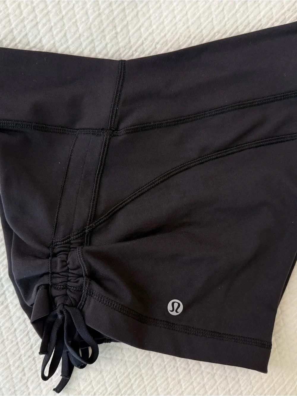 EUC Lululemon athletica Black Athletic Shorts with Side Cinch
